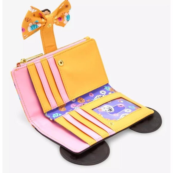 NWT Loungefly Disney Minnie Mouse Floral Pumpkin Mini Wallet - Picture 3 of 3